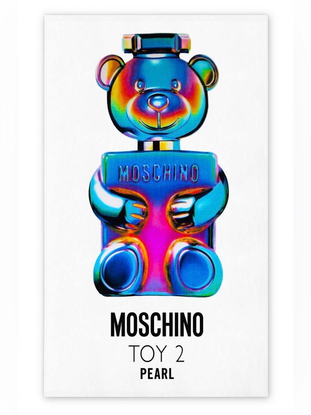 Moschino Rainbow Pearl Teddy Bottle - Iridescent Multi colored beach towel